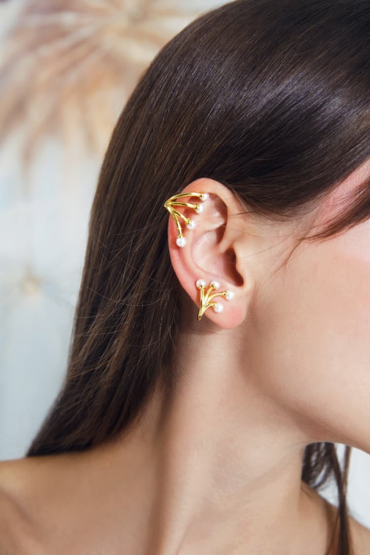 Ear Cuff-Set mit Mini-Perlen