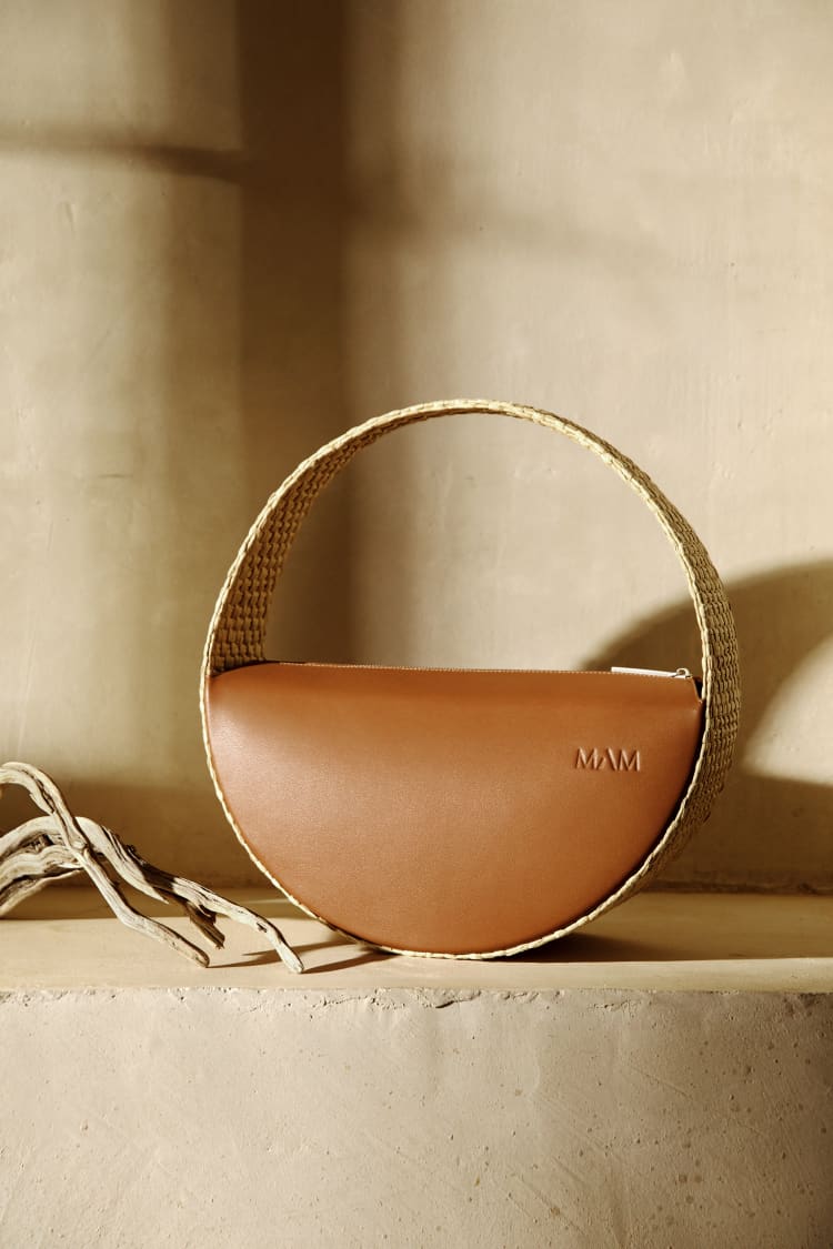 Runde Basttasche mittel