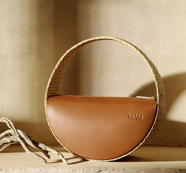 Runde Basttasche mittel