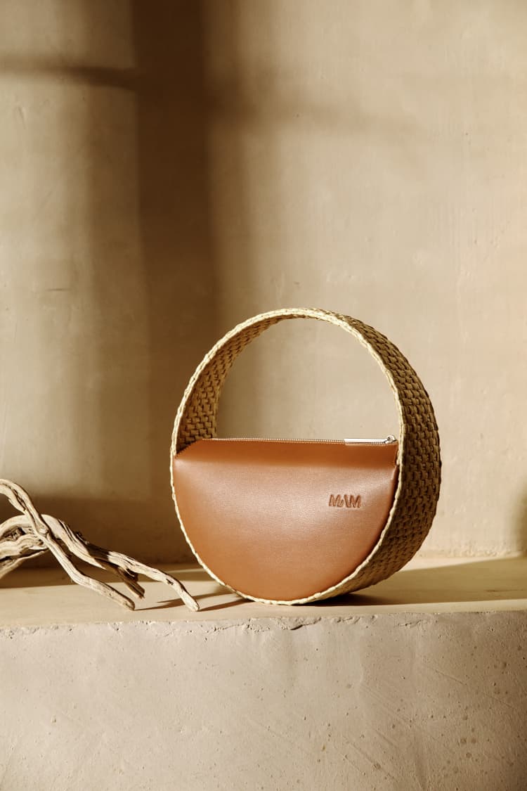 Runde Basttasche klein