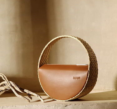 Runde Basttasche klein