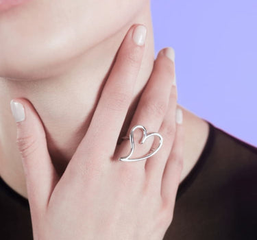 Silberner „Love Open Heart“-Ring