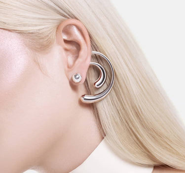 Spiral-Tropfen-Ohrringe - Silber