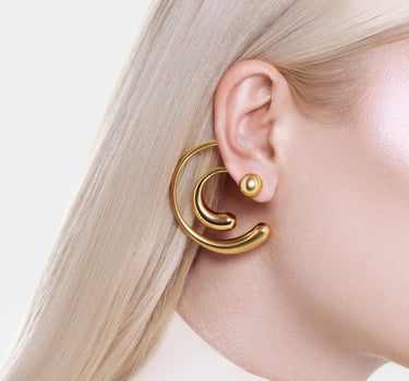 Spiral-Tropfen-Ohrringe - Gold