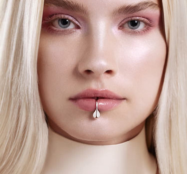 Fake-Lippen-Cuff Tropfen - Silber