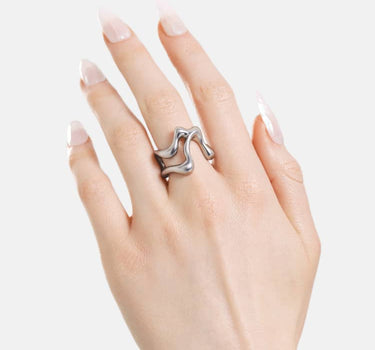 skulpturaler silberring