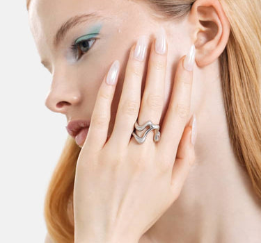 skulpturaler silberring