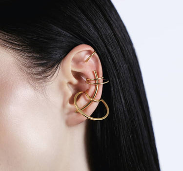 Goldenes Set aus Ear Cuffs und Ear Climber