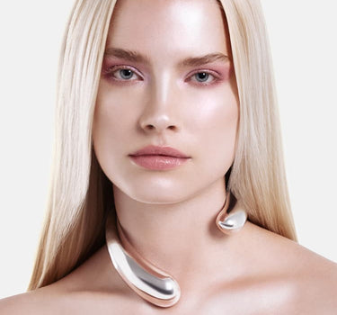 Asymmetrische Tropfen-Halskette - Silber