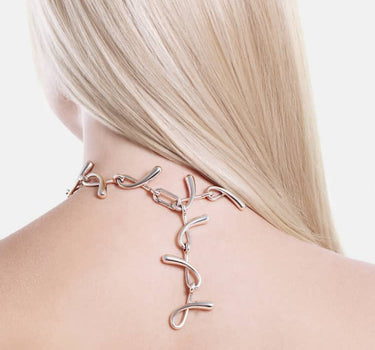 Tropfen-Kettenhalskette - Silber