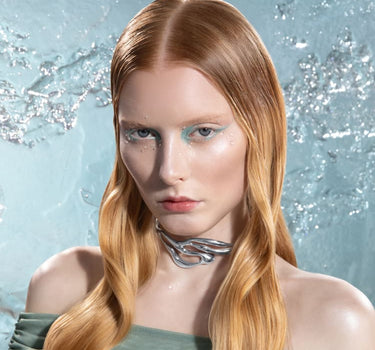 halskette mit organischer form aus silber