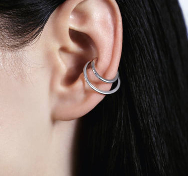 ring ear cuff silber