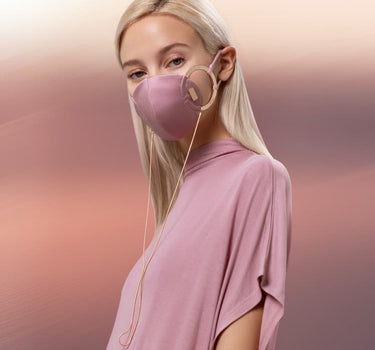 Maske aus Seide Rosa