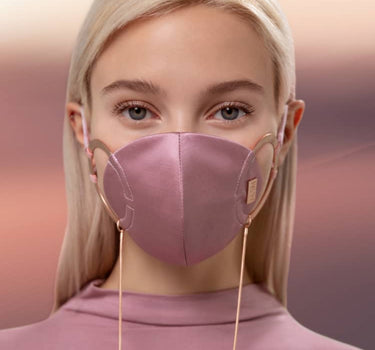 Maske aus Seide Rosa