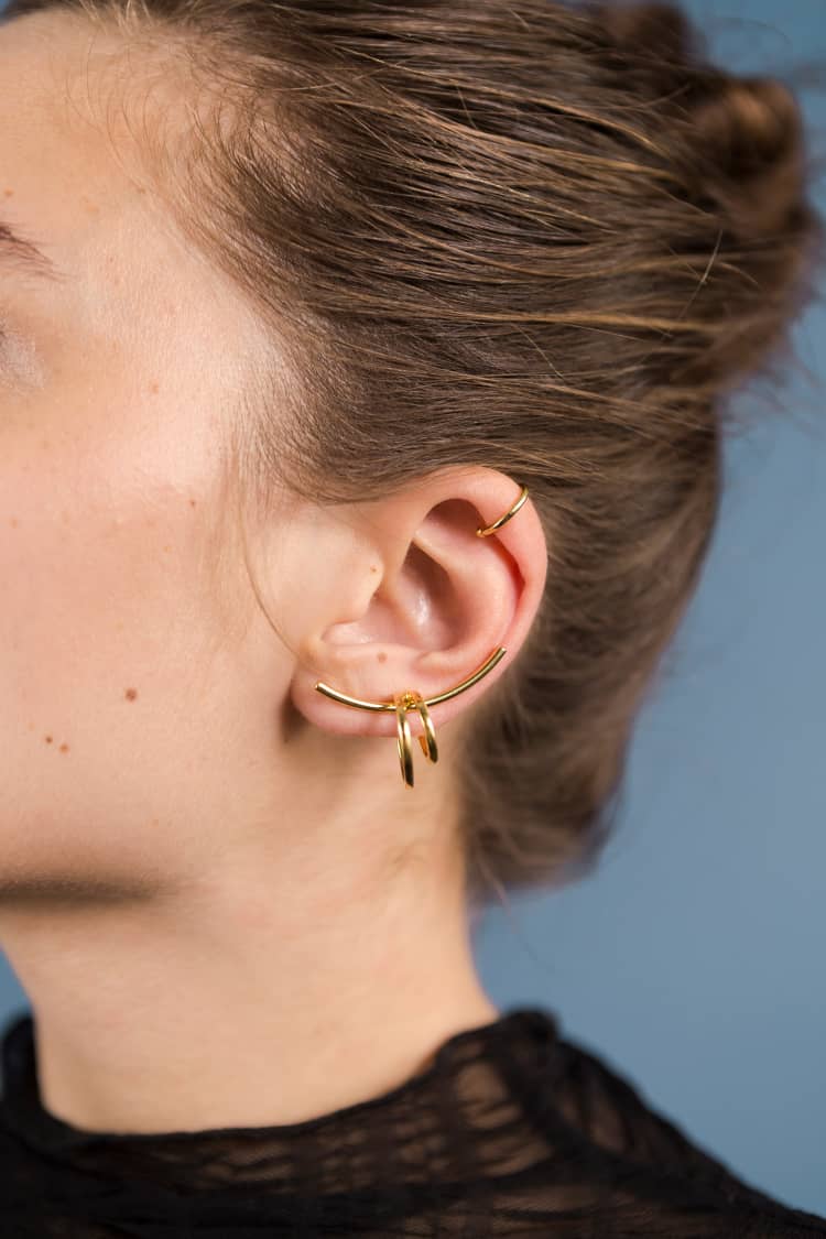 Goldenes Ear-Cuff-Schmuckset