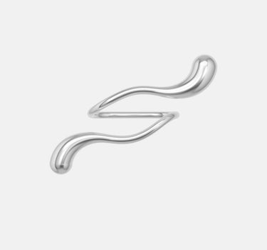 Doppel-Finger-Tropfen-Ring - Silber