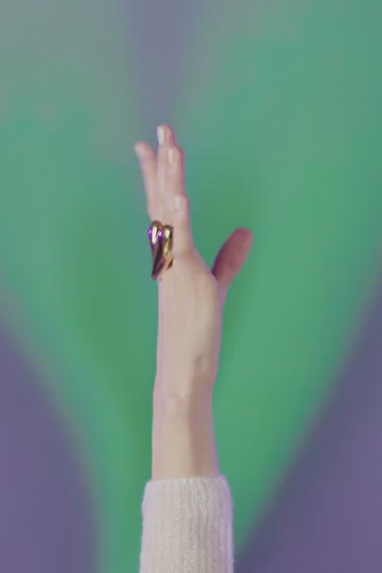 Großer herzförmiger Goldring