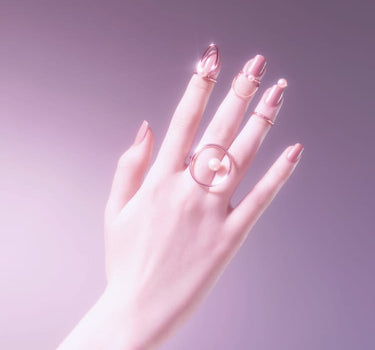 Ring aus Roségold mit Perle