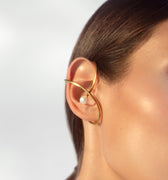 Gold ear cuff with pearl stone