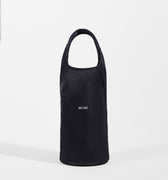 Black nylon tote bag